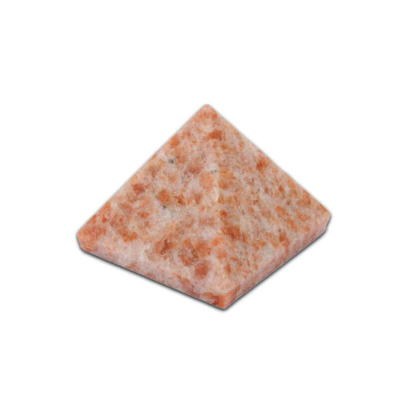 Sun Stone Pyramid for Self empowerment, warming glow, cheering mood, Showpiece for Car Dashboard Home Office Table Accessories, Gifting option Natural Crystal