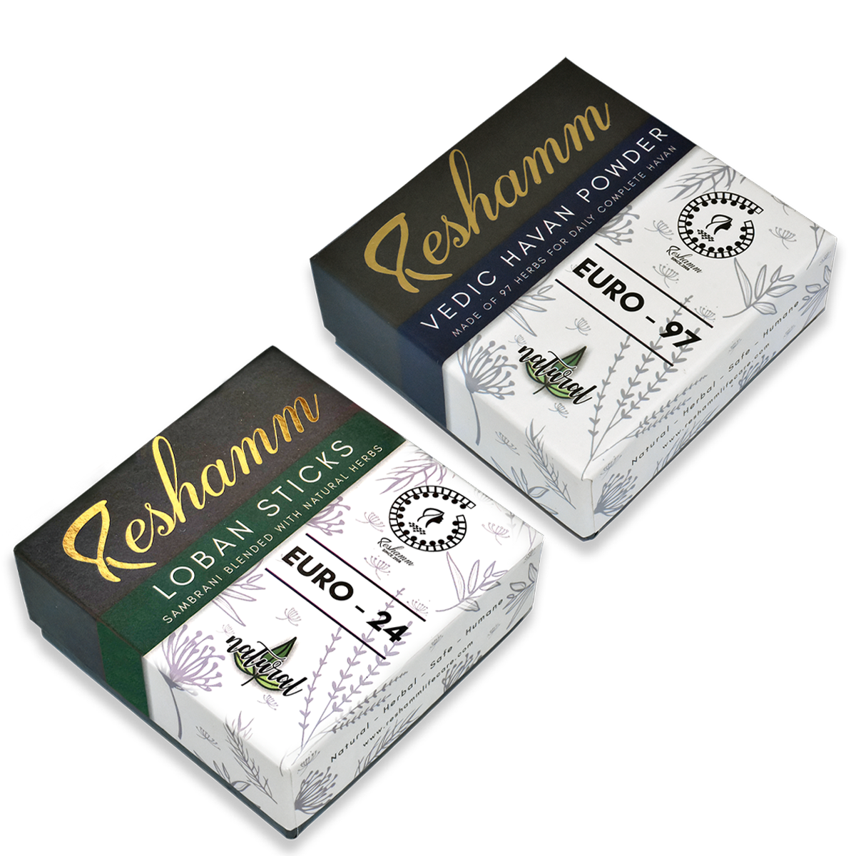 Natural & Herbal Havan Powder, & Loban Sticks; Made upto 97 Types Of Natural Herbs (Pack Of 2,50g H.P) (Pack of 2)