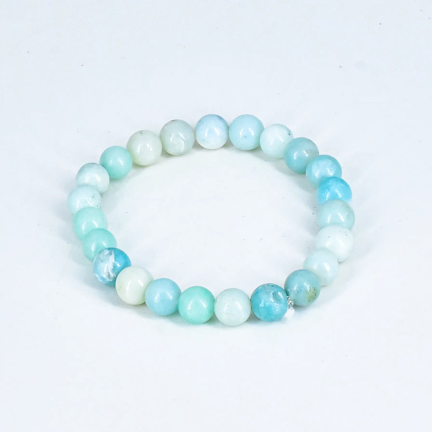 Amazonite Unisex Natural Crystal Stone Bracelet for Balance and Harmony.