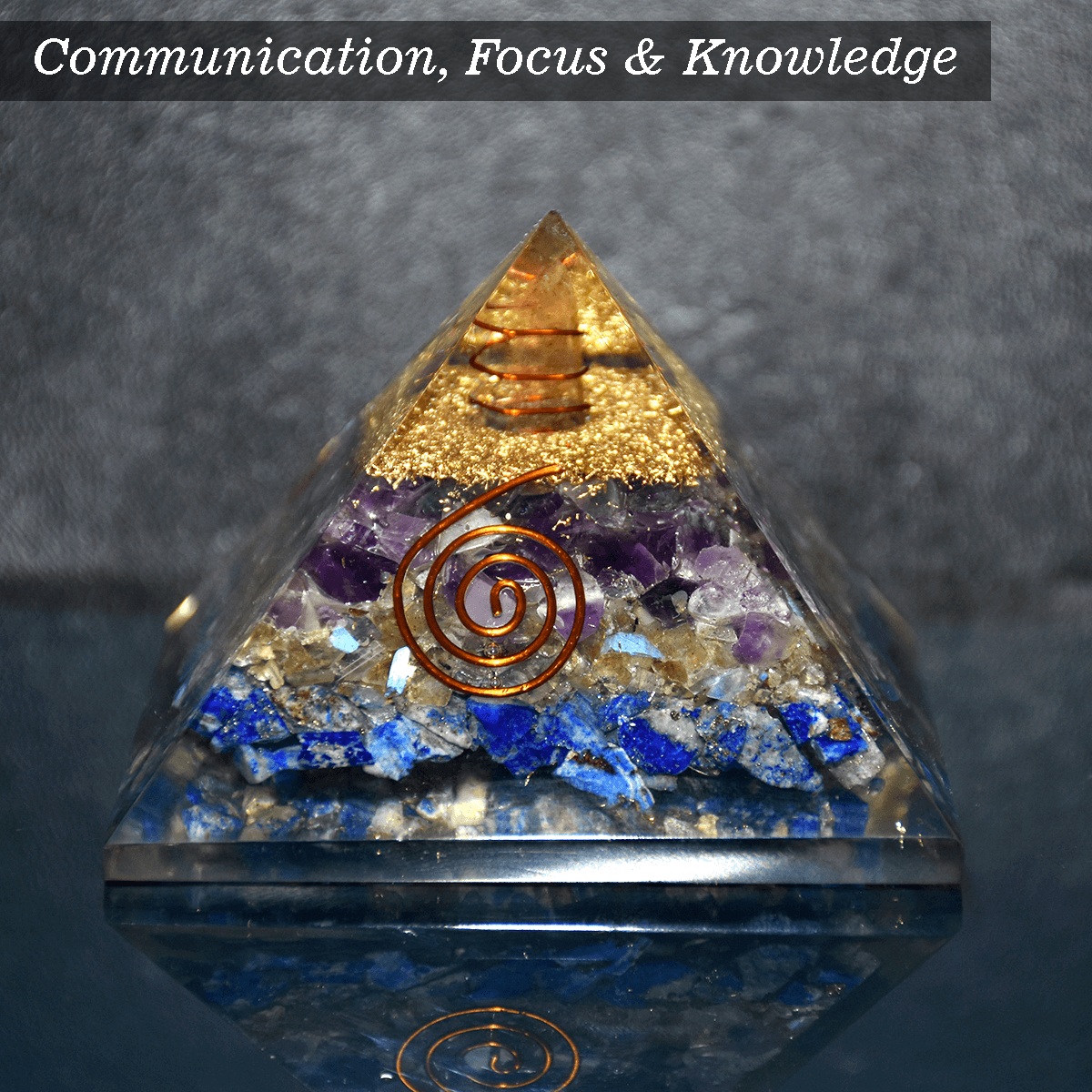Natural, Pre Energized Communication,Focus & Knowledge Pyramid Decorative Showpiece