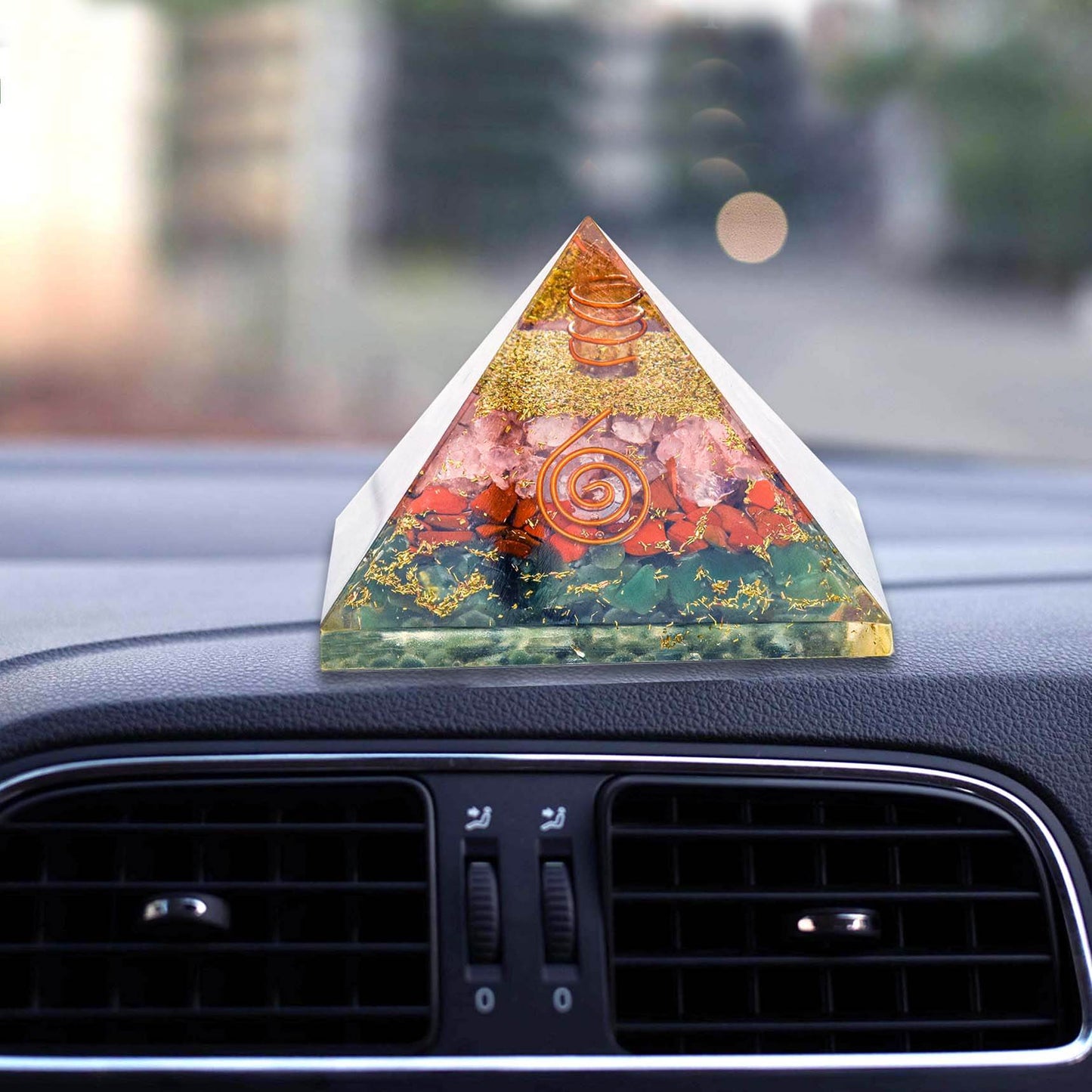 Pre Energized Natural Stablity & Growth in Relationship Pyramid Made of Natural Crystal for Stability, Healthy & Growth in Love, Marriage Relationship. Feng Shui Remedy