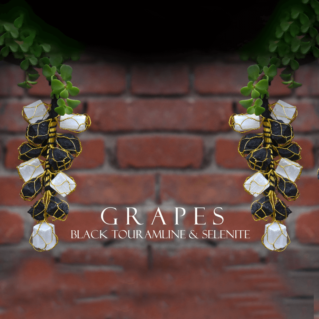 Black Tormalien & Selenite Hanging