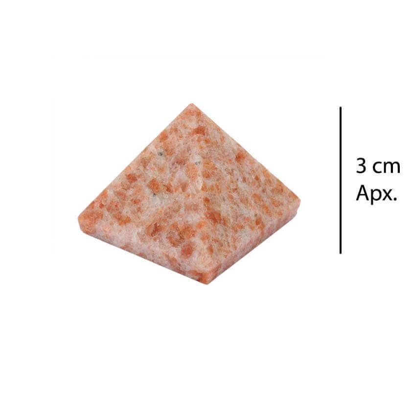 Sun Stone Pyramid for Self empowerment, warming glow, cheering mood, Showpiece for Car Dashboard Home Office Table Accessories, Gifting option Natural Crystal