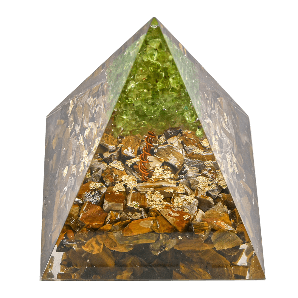 Pre- Energized Pyramid Tree of Life Handmade Designer Crystal Stone Decorative Showpiece - 9 cm (Crystal, Stone, Light Green)