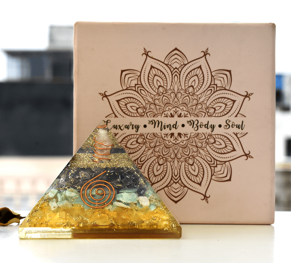 Adaptability & Growth in Career Pyramid, Made of Natural Crystal for Growth, Stability in Career. Feng Shui remedy