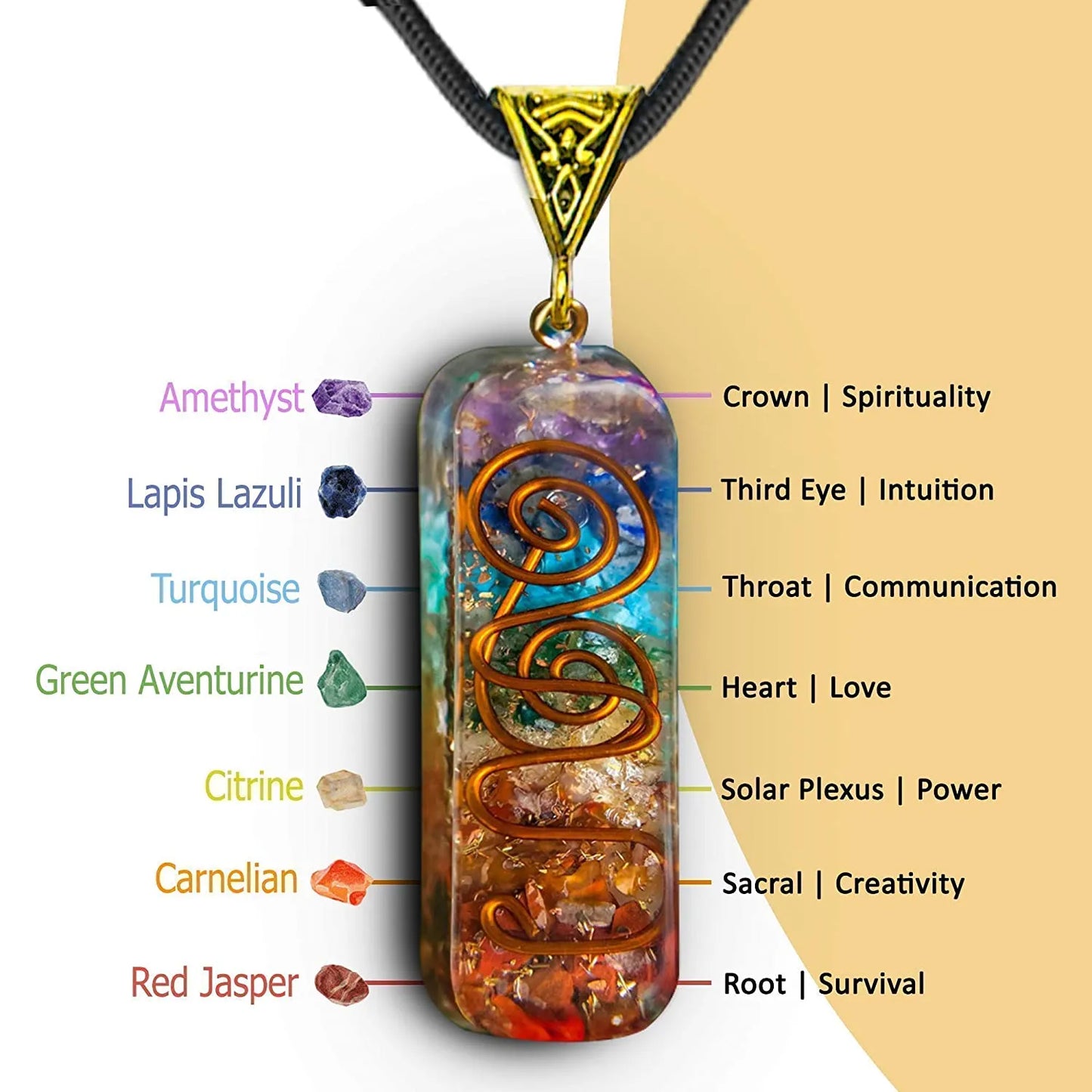 7 chakra long pendent