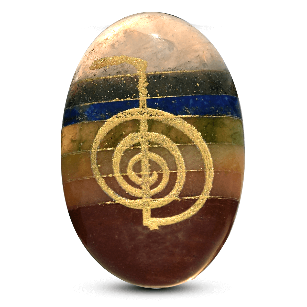 7 Seven Chakra Crystals Healing Stones Feng Shui Oval Stone Meditation balance chakra in body Decorative Showpiece - 4 cm (Crystal, Multicolor)