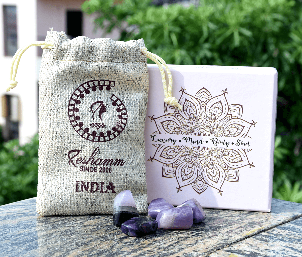 Natural Amethyst Brazilina Tumble Crystals / Stones for Reiki Healing and Vastu Correction and Increase Creativity Tumble Stone Regular Asymmetrical Crystal Stone (Purple 5 pcs)