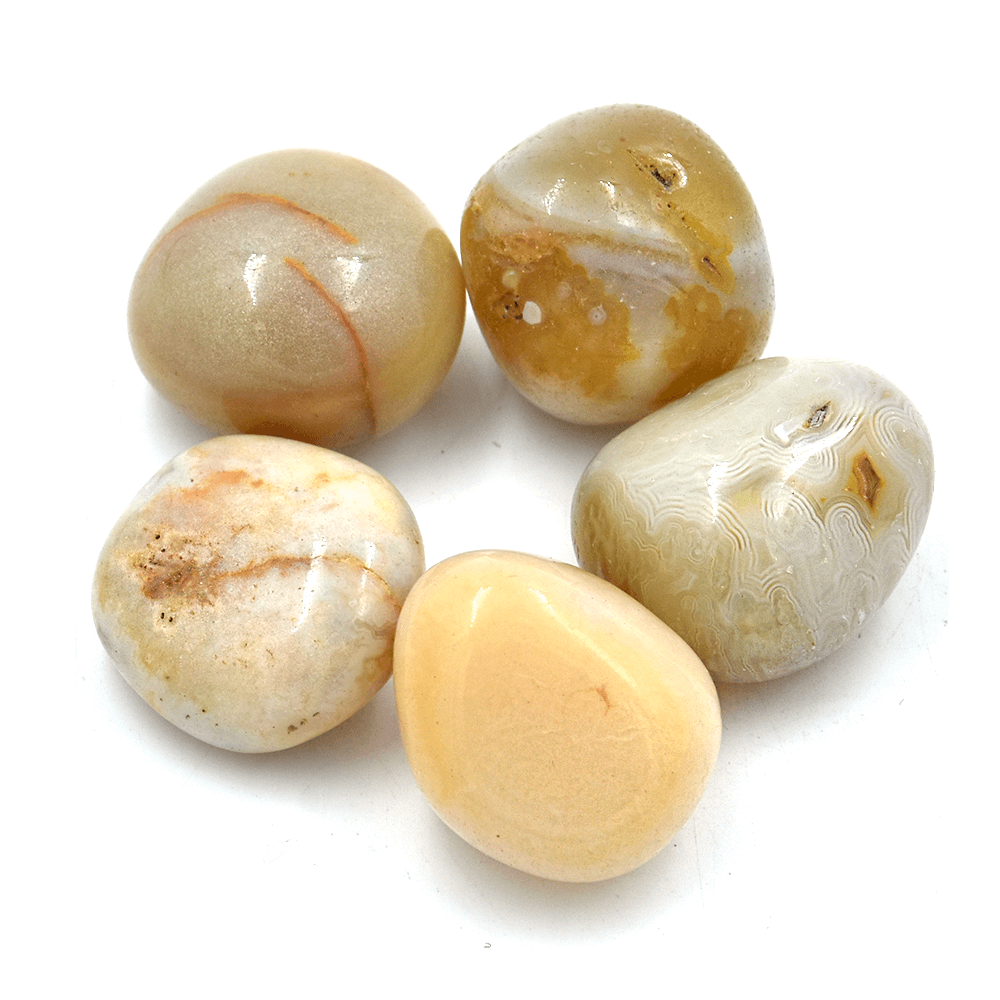 Pre-Energized Banded Agate Stone Crystal Natural Certified Superior Tumble for Calm, Wealth and Good Luck Feng Shui Vastu Remedy