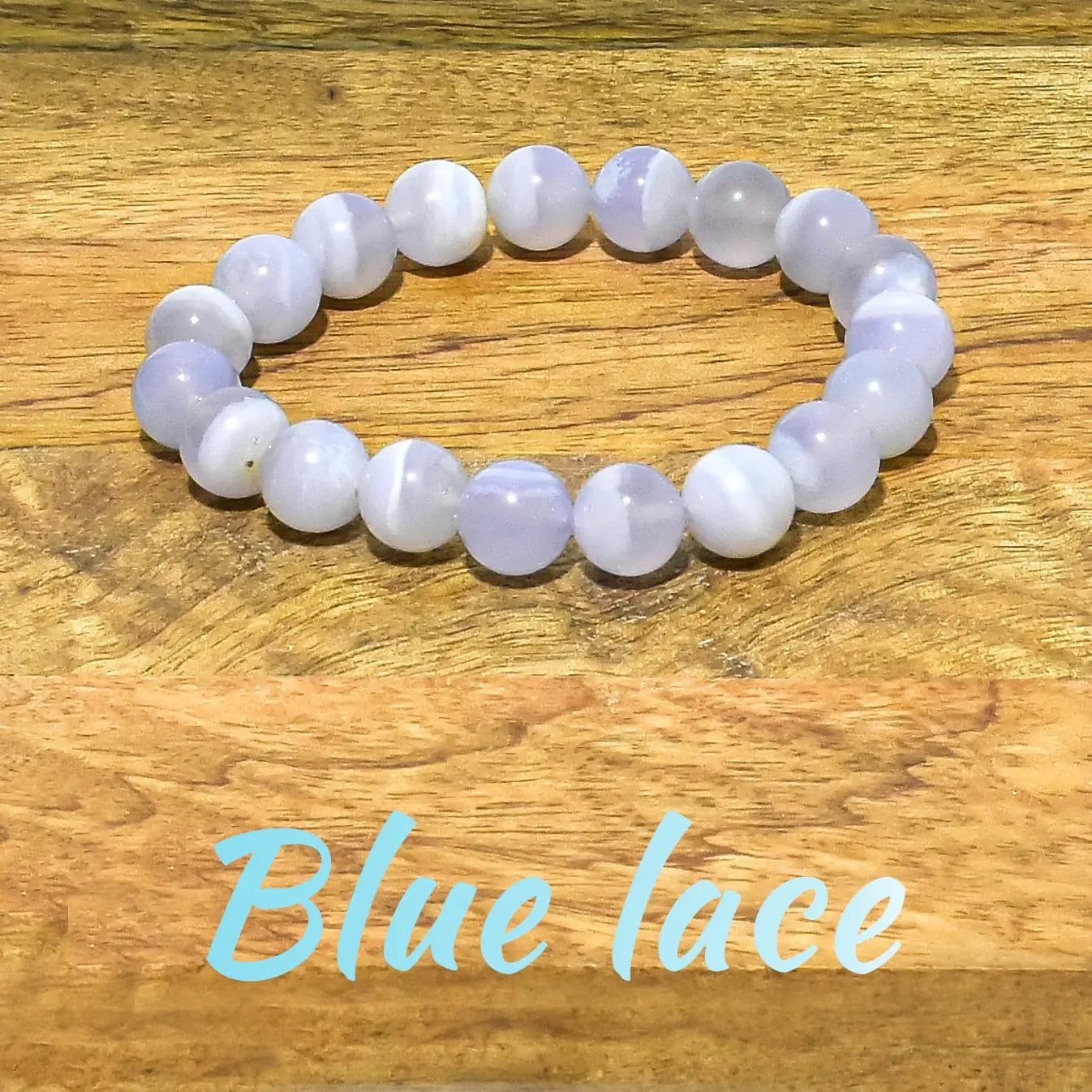 Blue Lace Unisex Natural Crystal Stone Bracelet