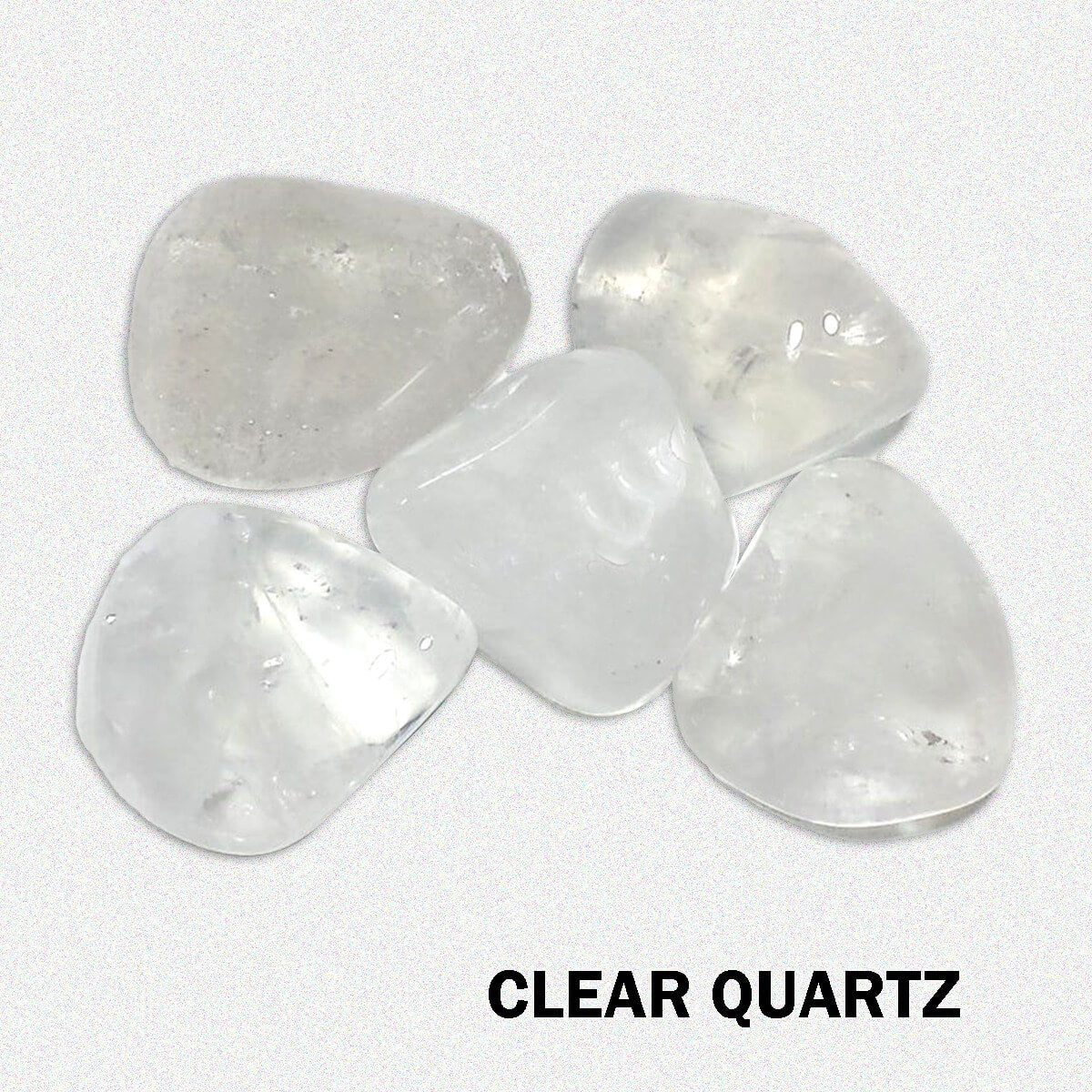 Clear Quartz Tumble Stone For Reiki Healing & Vastu Correction (5pcs) Regular Rectangular Crystal Pebbles