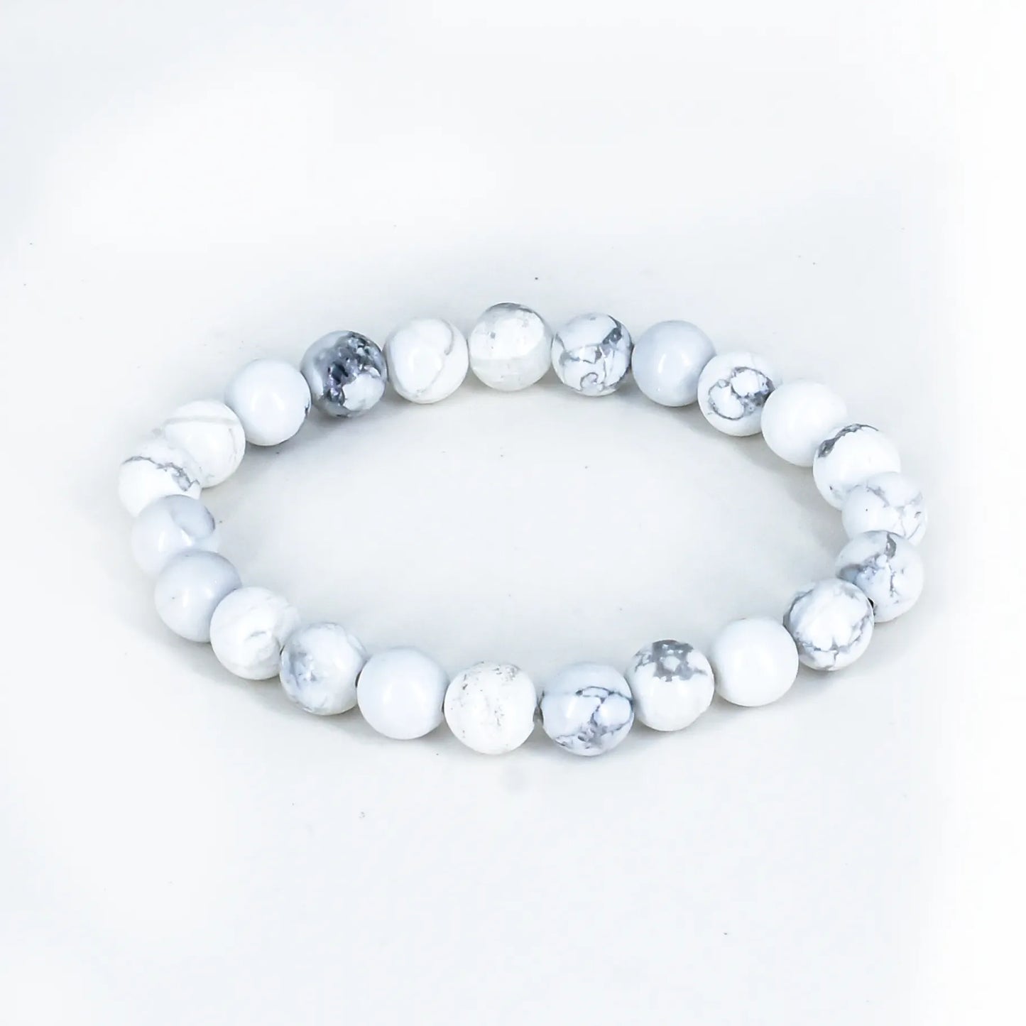 Reshamm Pre-Energized Unisex Premium Howlite Natural Crystal Stone Bracelet for Sleep Aid, Spritual Awareness and Calming Energy