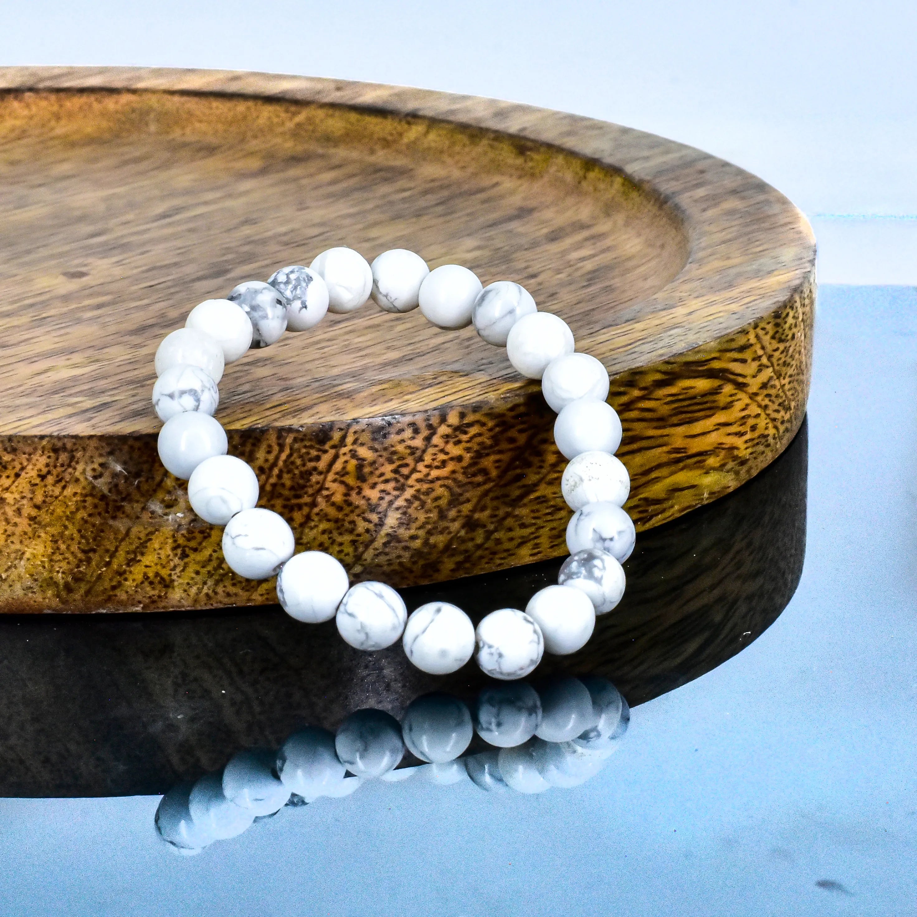 Howlite Unisex Natural Crystal Stone Bracelet - Main Image