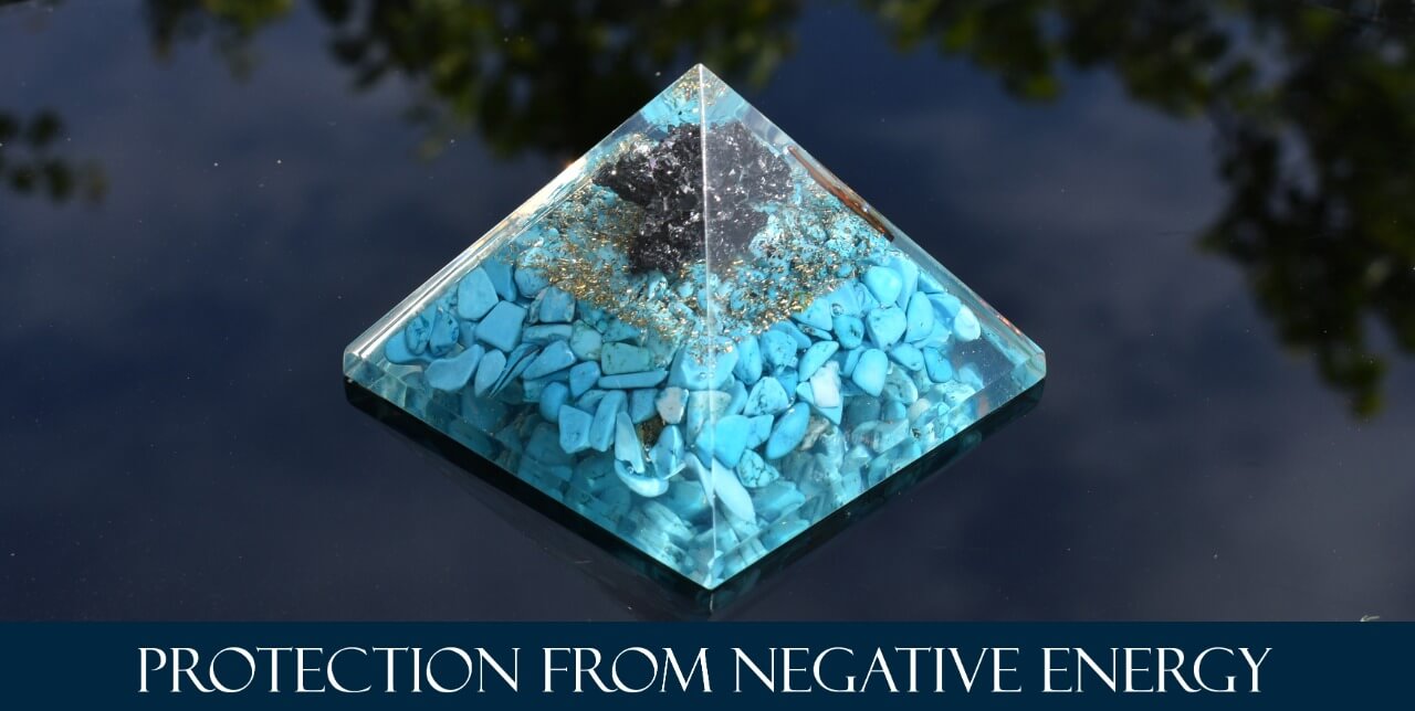 This Is Very Helpful For Your Life This Pyramid Protection From Negative Energy This Is Made With Multiple Crystal Stones (Protection From Negative Energy) Decorative Showpiece - 7.62 cm (Crystal, Blue,black)