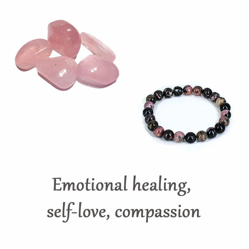 Rose Quartz TUmble & Rhodonite Bracelet combo by Reshamm