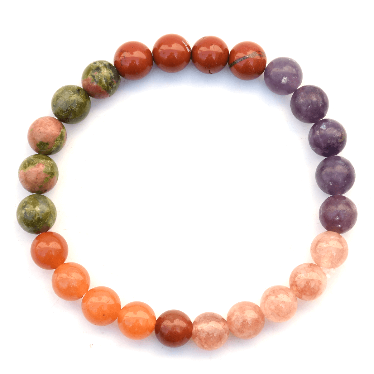 Pre Energized Natural Sacral Chakra Crystal Stone Bracelet with 8 mm Beads