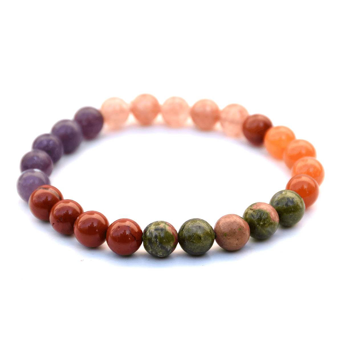 Pre Energized Natural Sacral Chakra Crystal Stone Bracelet with 8 mm Beads