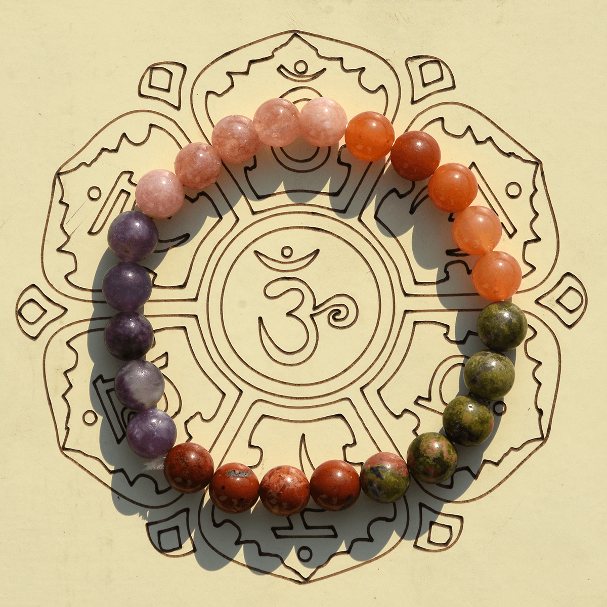 Pre Energized Natural Sacral Chakra Crystal Stone Bracelet with 8 mm Beads