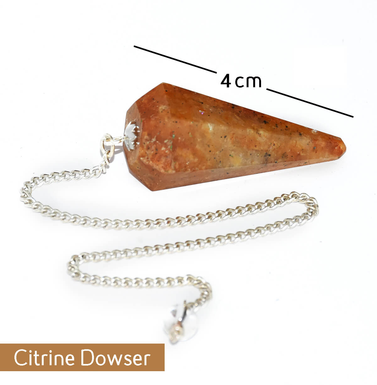Natural Citrine Dowser Pendulum Crystal Stone Dowser Pendulum Dowsing for Healing Gemstones (CITRINE DOWSER)