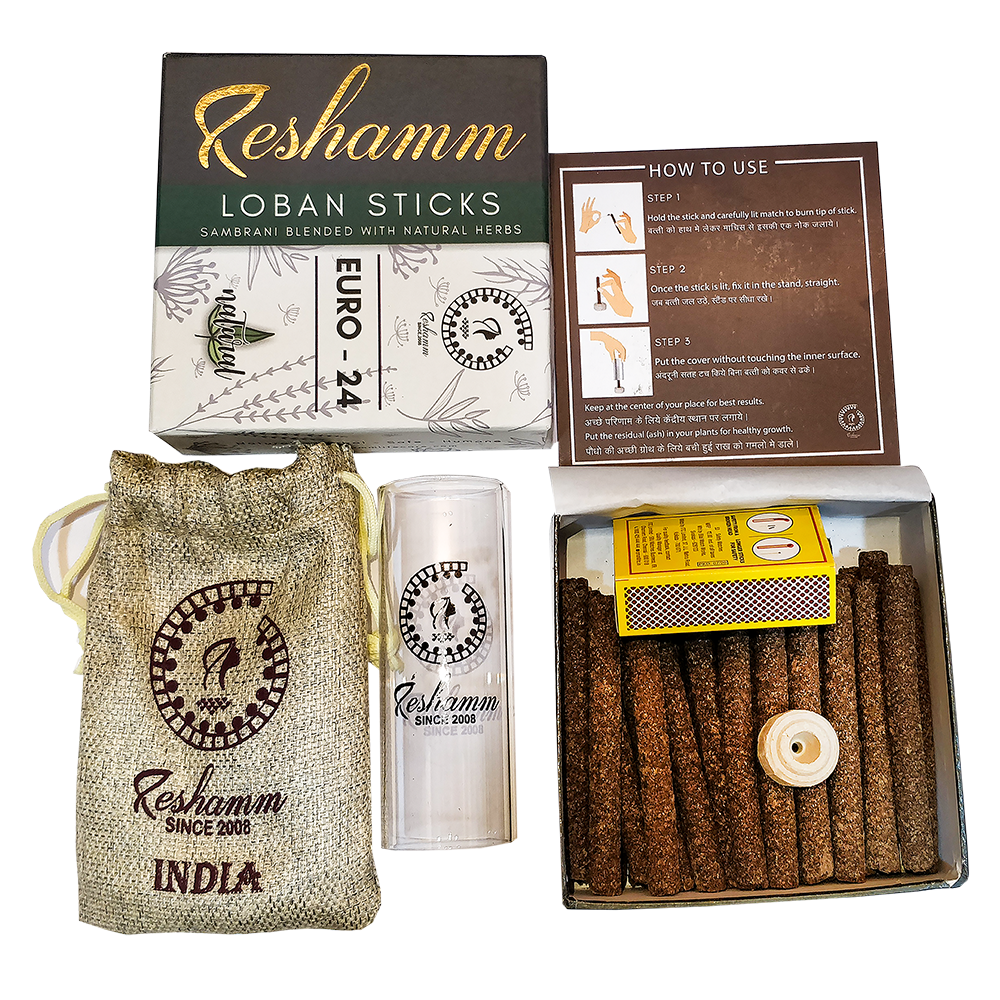 Loban Sticks (Euro 24) Made of Afghani Loban & 23 Natural Herbs Powder, (Lab Certified No Chemical No Artificial Fragrance and no Bamboo Stick or baans) 30 Sticks Pack