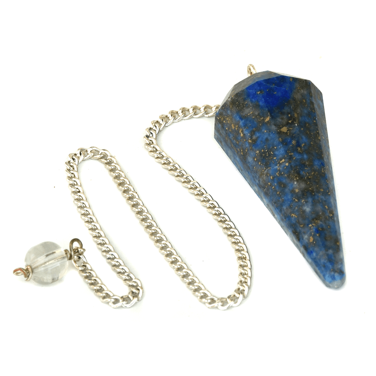 Lapis Lazuli Douser Pendulum with Chain for Check of Speech Issue, Reiki Healing for Stammering, Clear voice, Throat chakra, Communication and other Guidance.