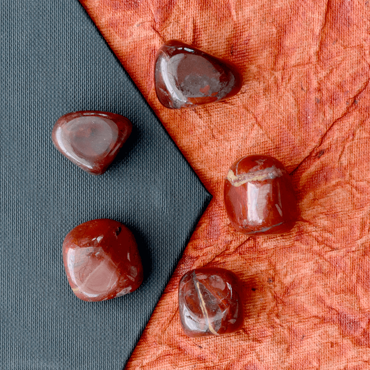 Red Jasper Tumble Polished Asymmetrical Crystal Stone Color Red Quantity 5pcs