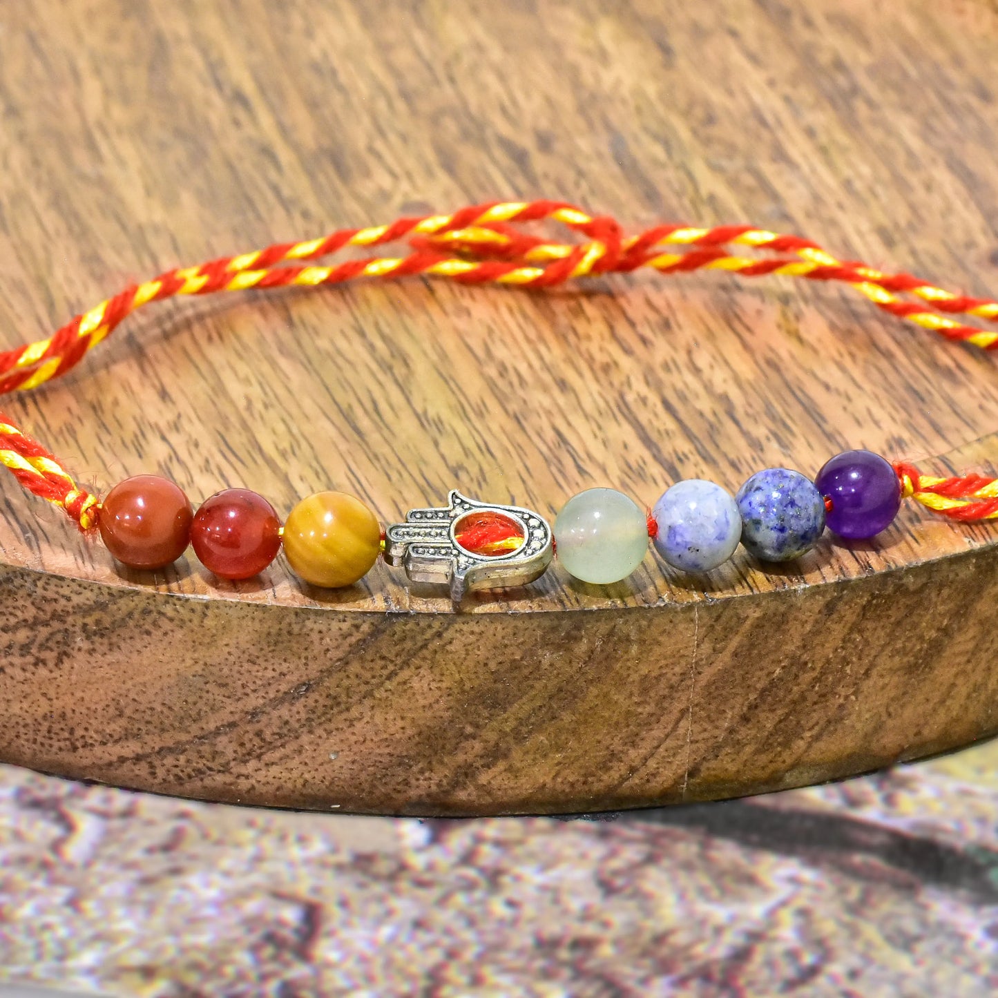 Seven Chakra Crystal Rakhi With Humsa