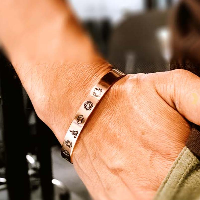 7 Chakra Symbol Copper kada