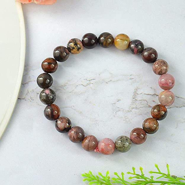 Rhodonite Unisex Natural Crystal Stone Bracelet