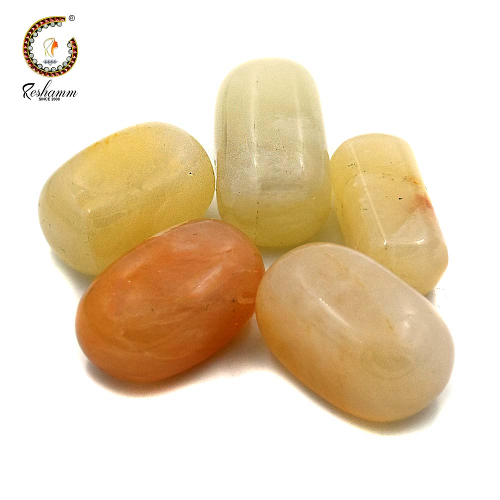Yellow Calcite Energized Crystal Tumble for calmness of mind and mental clarity, Fengshui remedy