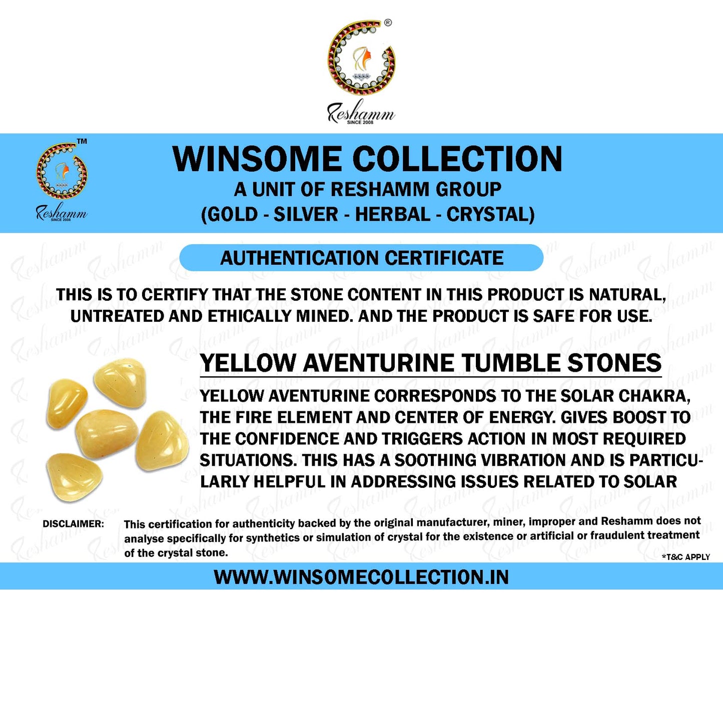 Yellow Aventurine tumbles stone Pebbles