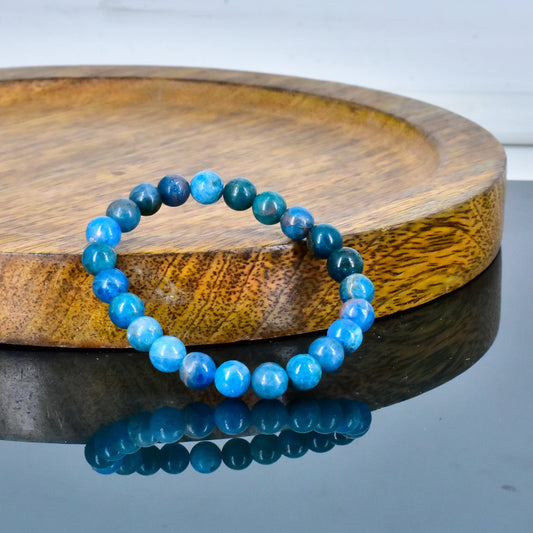 Blue Apatite Unisex Natural Crystal Stone Bracelet