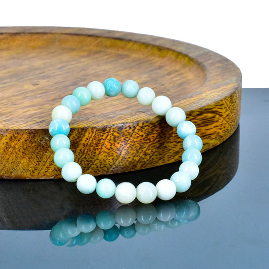 Reshamm Pre-Energized Premium Amazonite Natural Crystal Stone Bracelet for Balance and Harmony