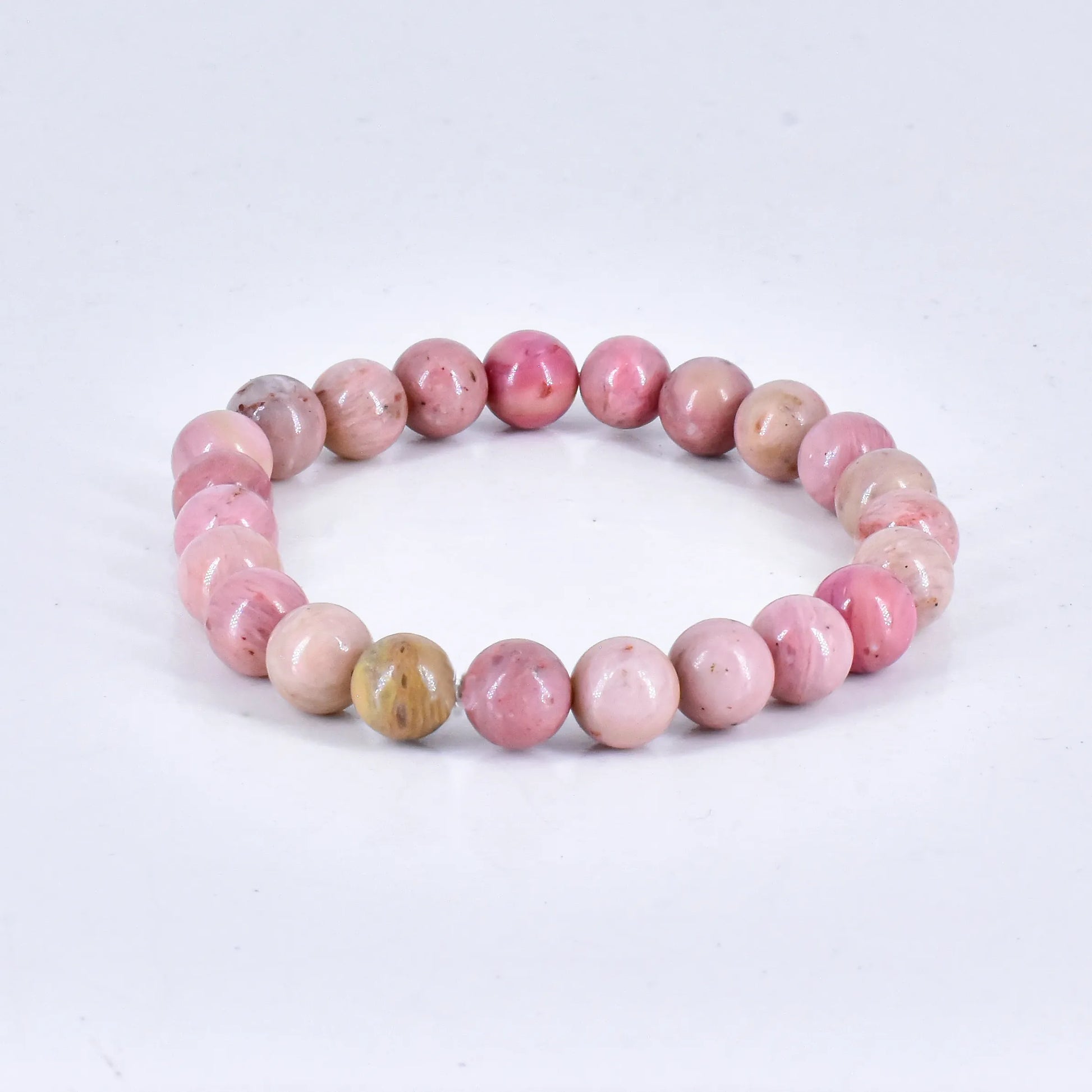 Rhodocrosite crystal stone bracelet for Heart Chakra