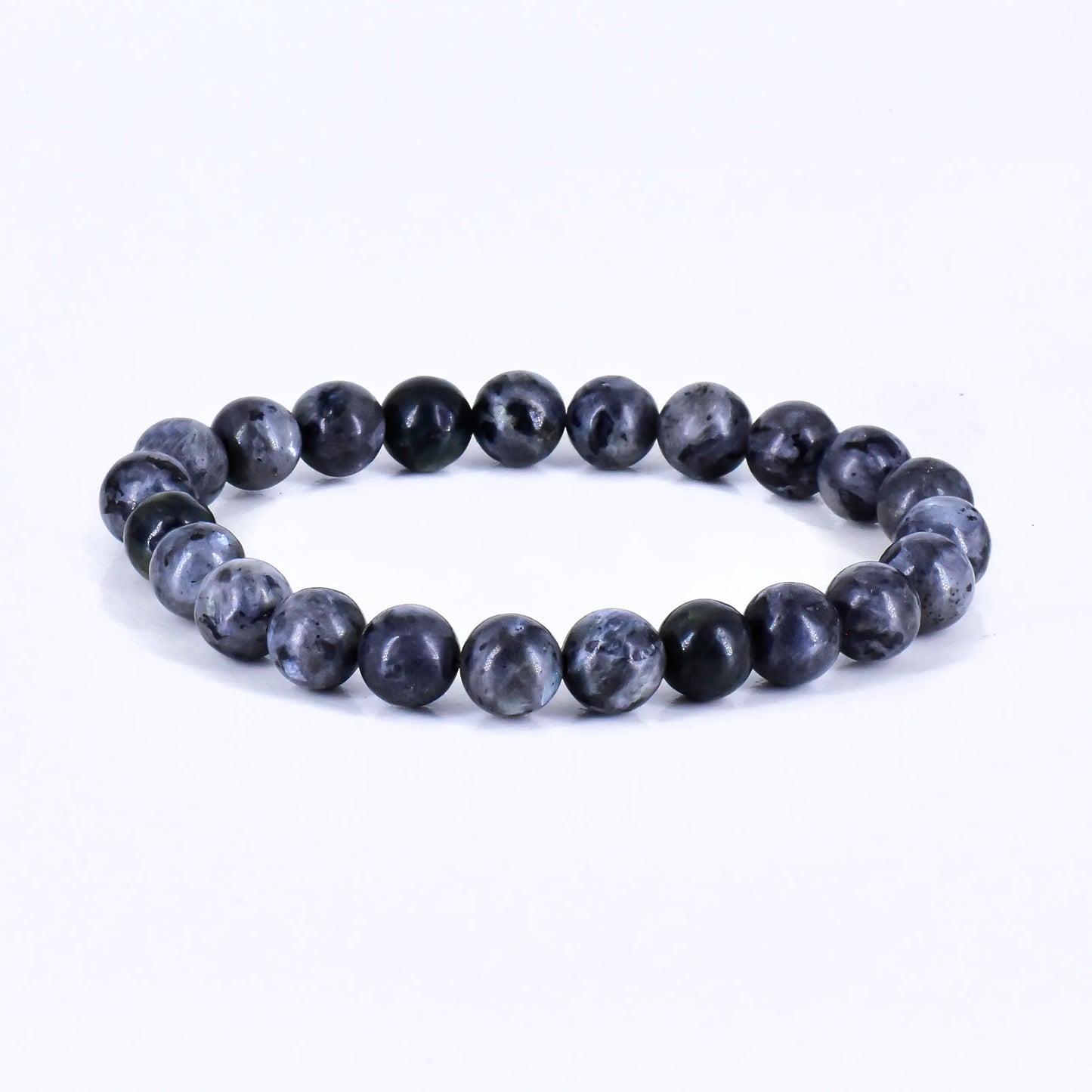 Reshamm Pre-Energized Unisex Premium Larvakite Natural Crystal Stone Bracelet for Inner Strength, Psychic Ability and Protection