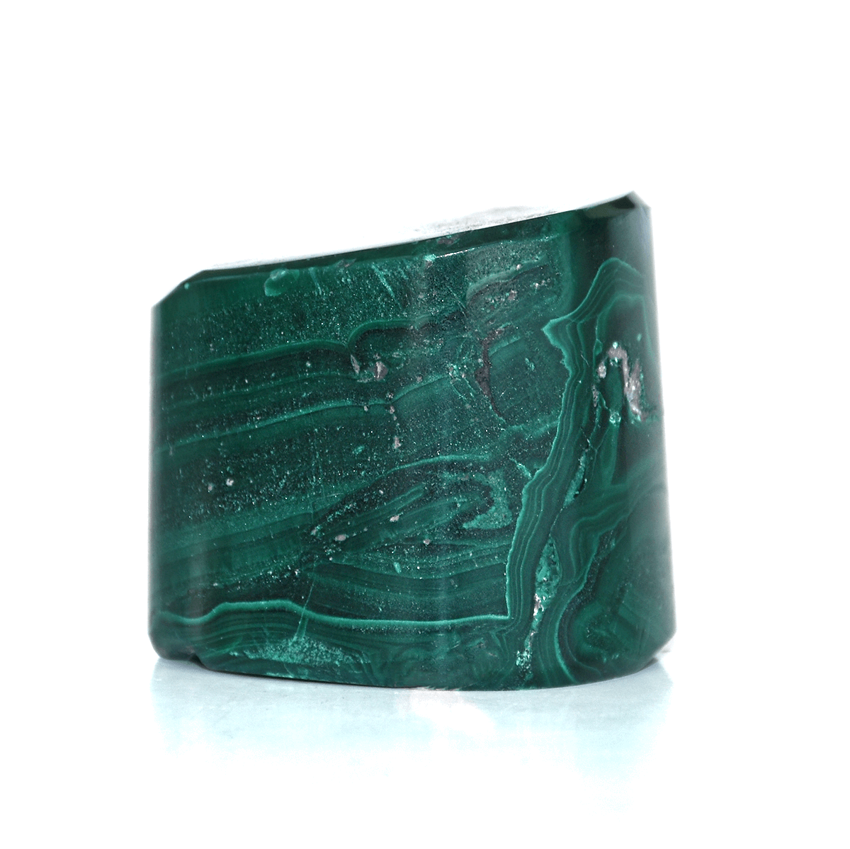 Malachite Tumbled Stone (1 Piece) in Jute Bag Regular Asymmetrical Crystal Pebbles (Green )