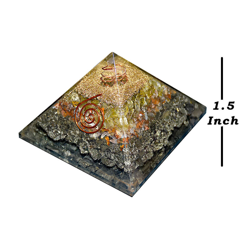 Pre- Energized Natural Crystal Pyramid for Financial Abundance & Financial Growth for Car Dashboard, Home, Office & Gifting Option