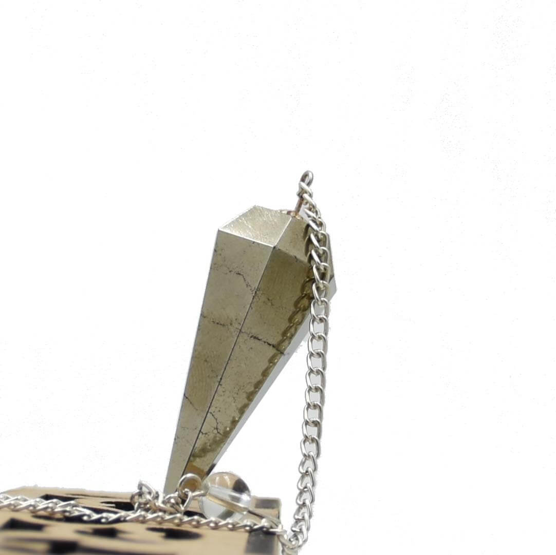 Golden Pyrite Dowser Pendulum Crystal Healing ,  Meditation ( Color - GOLDEN )