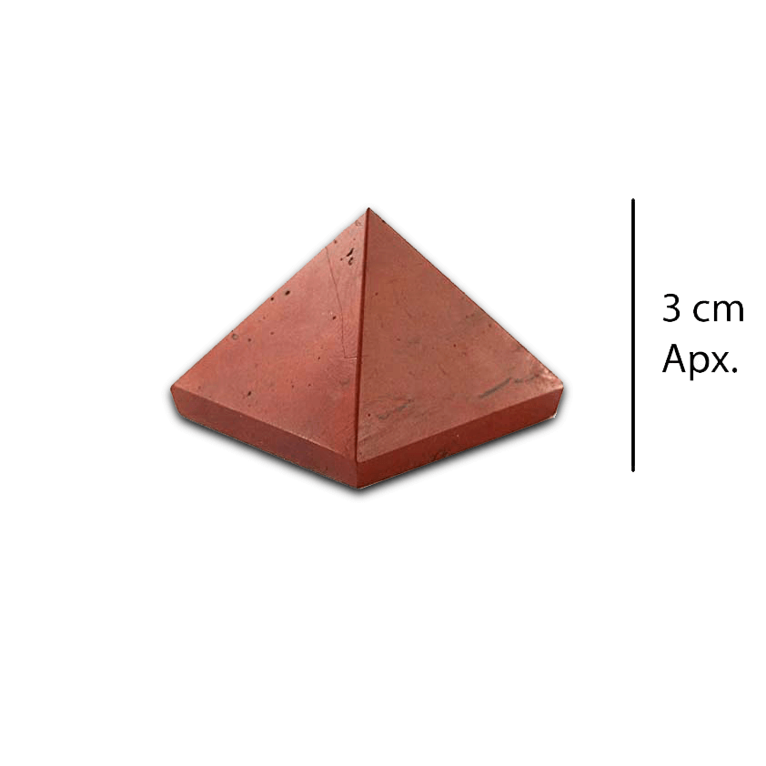 Red Jasper Pyramid for Balance, Stamina, Courage, Strength, Showpiece for Car Dashboard Home Office Table Accessories Gifting Option