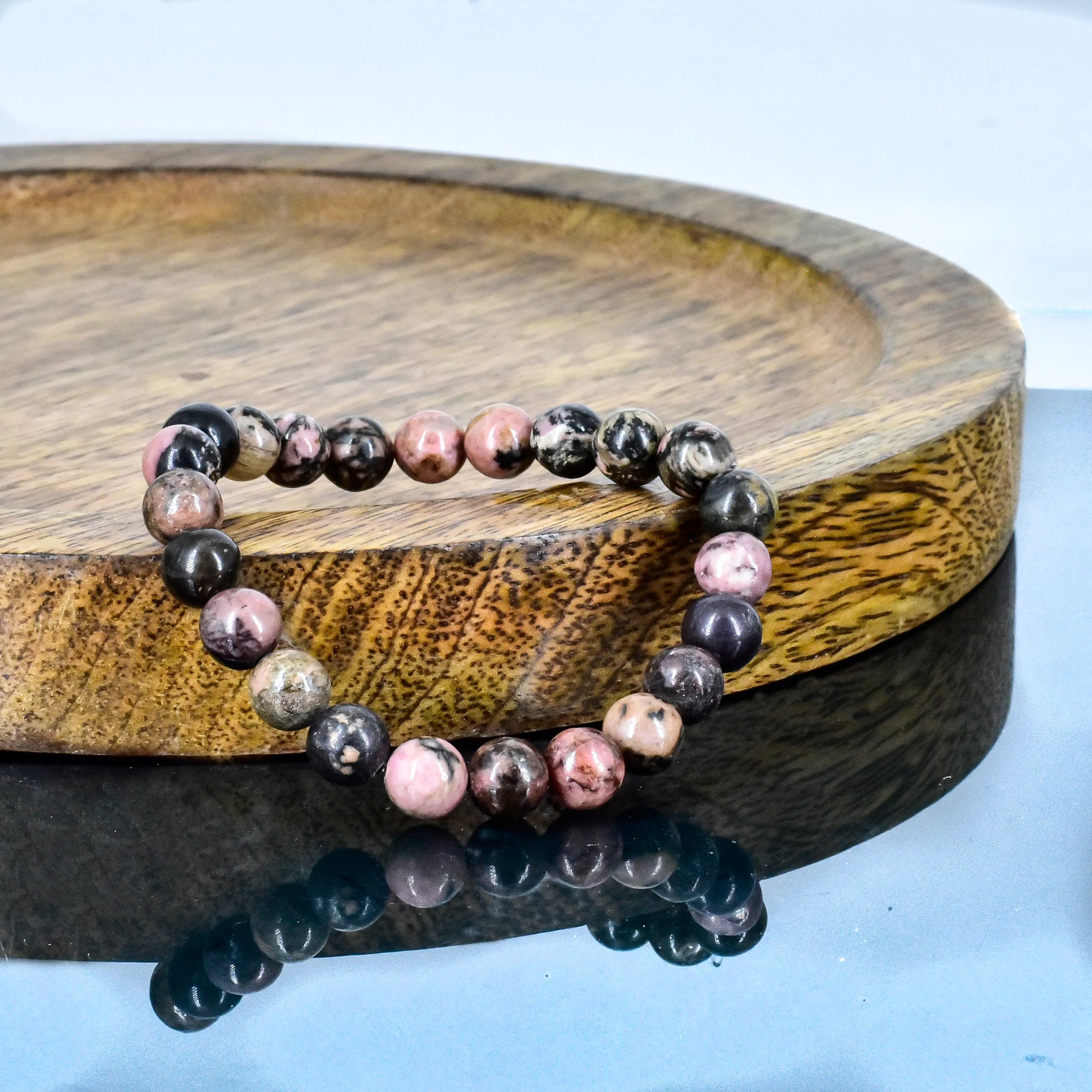 Rhodonite crystal stone bracelet for Self-Love