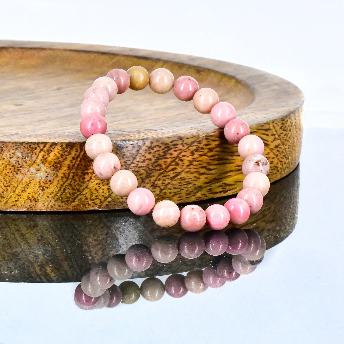 Rhodocrosite crystal stone bracelet for Heart Chakra