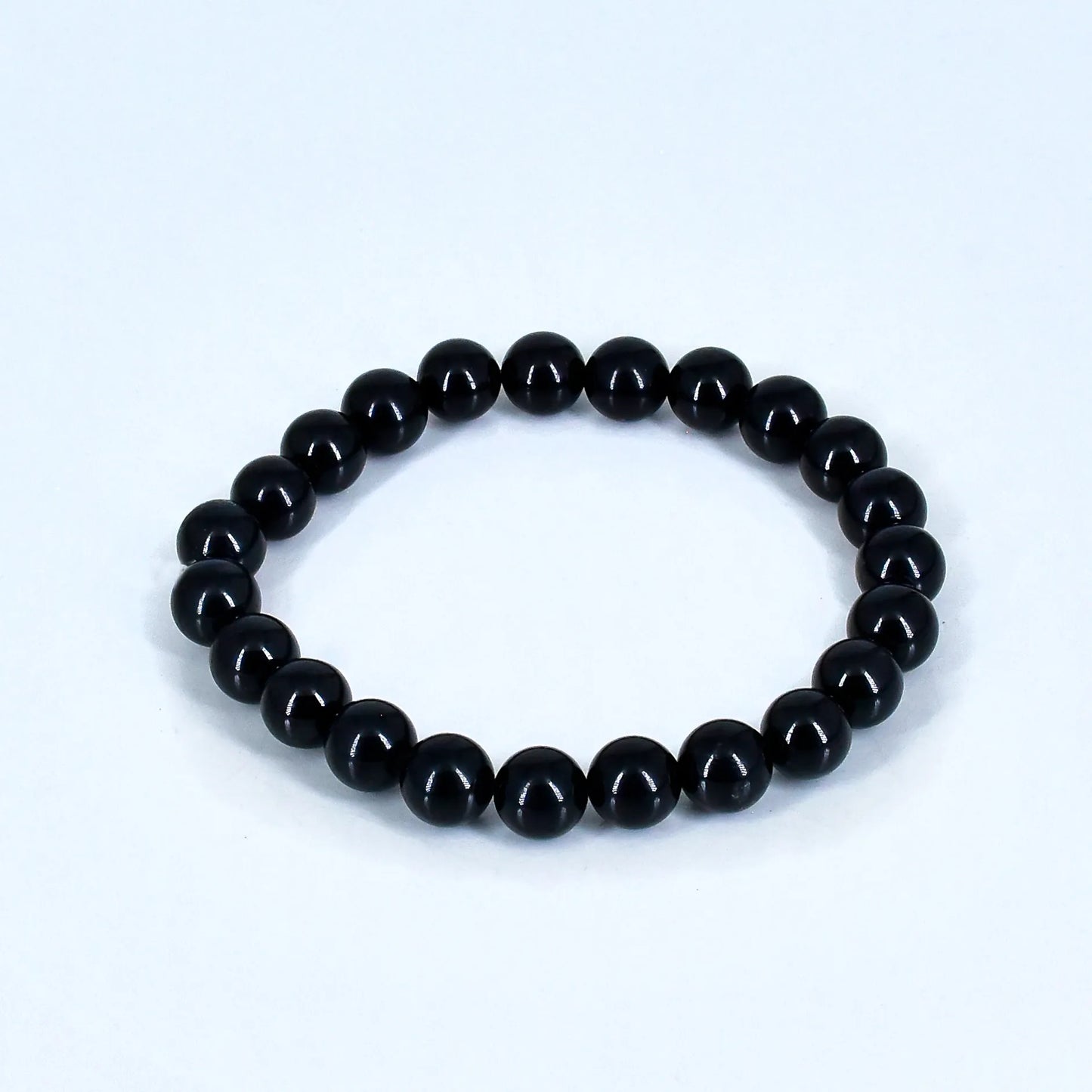 Black Obsidian Unisex Natural Crystal Stone Bracelet .