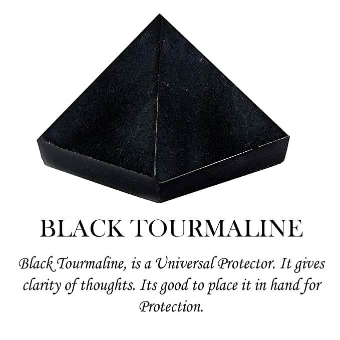 Black Tourmaline Crystal Pyramid Natural Black Tourmaline Stone Pyramid for Reiki Healing Crystal Healing Vastu Positive Energy Money Home Décor