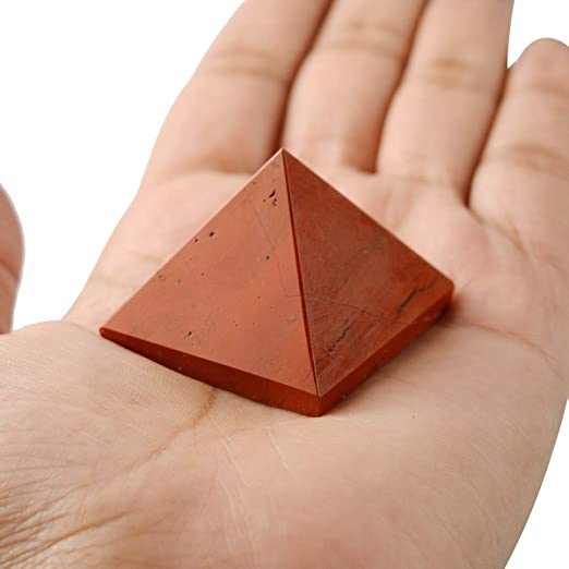 Red Jasper Pyramid for Balance, Stamina, Courage, Strength, Showpiece for Car Dashboard Home Office Table Accessories Gifting Option