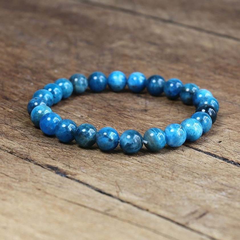 Reshamm Pre-Energized Unisex Premium Apatite Natural Crystal Stone Bracelet for Enhanced Learning, Mental Clarity and Motivation