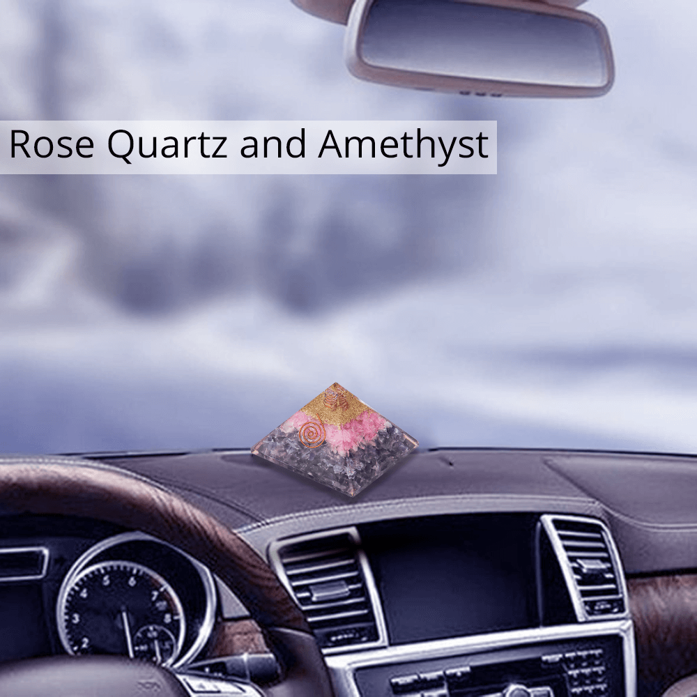 Rose Quartz & Amythest Pyramid