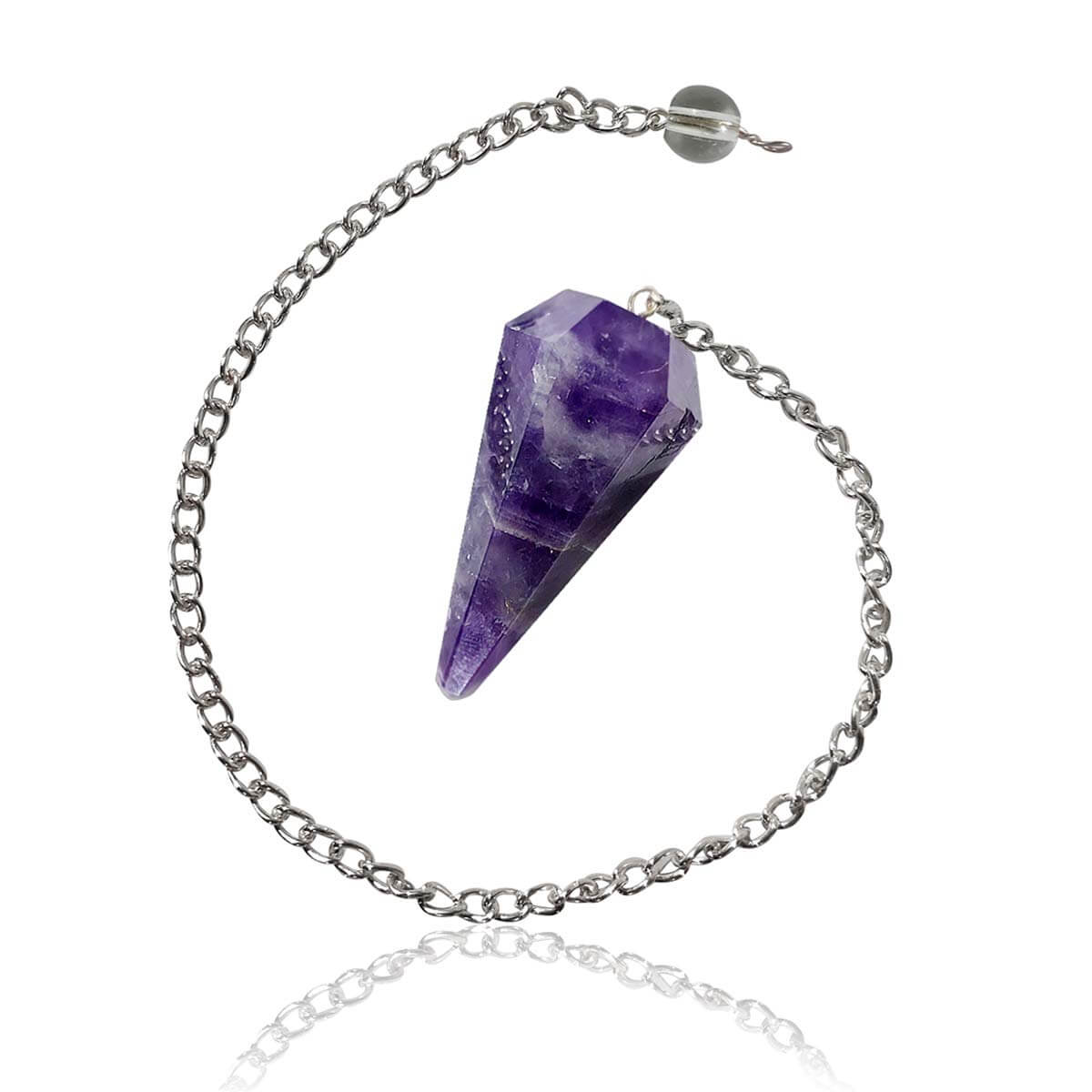 Natural Amethyst Dowser Pendulum Dowsing for Healing  (Color : Purple)