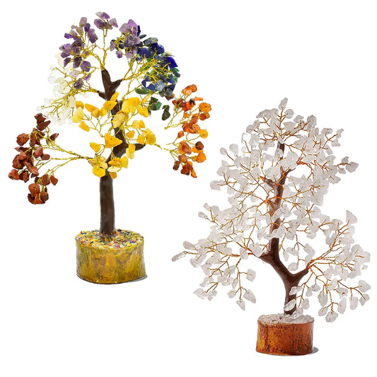 Seven Chakra & Clear Quartz Tree Combo