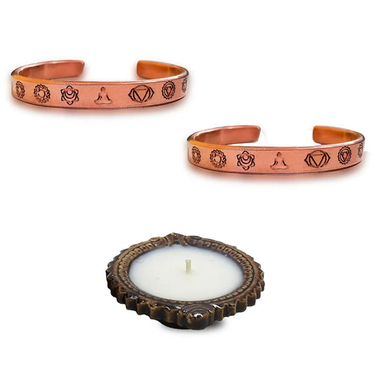 Combo of 7 Chakra Kada (Pack of 2) & Wax Diya