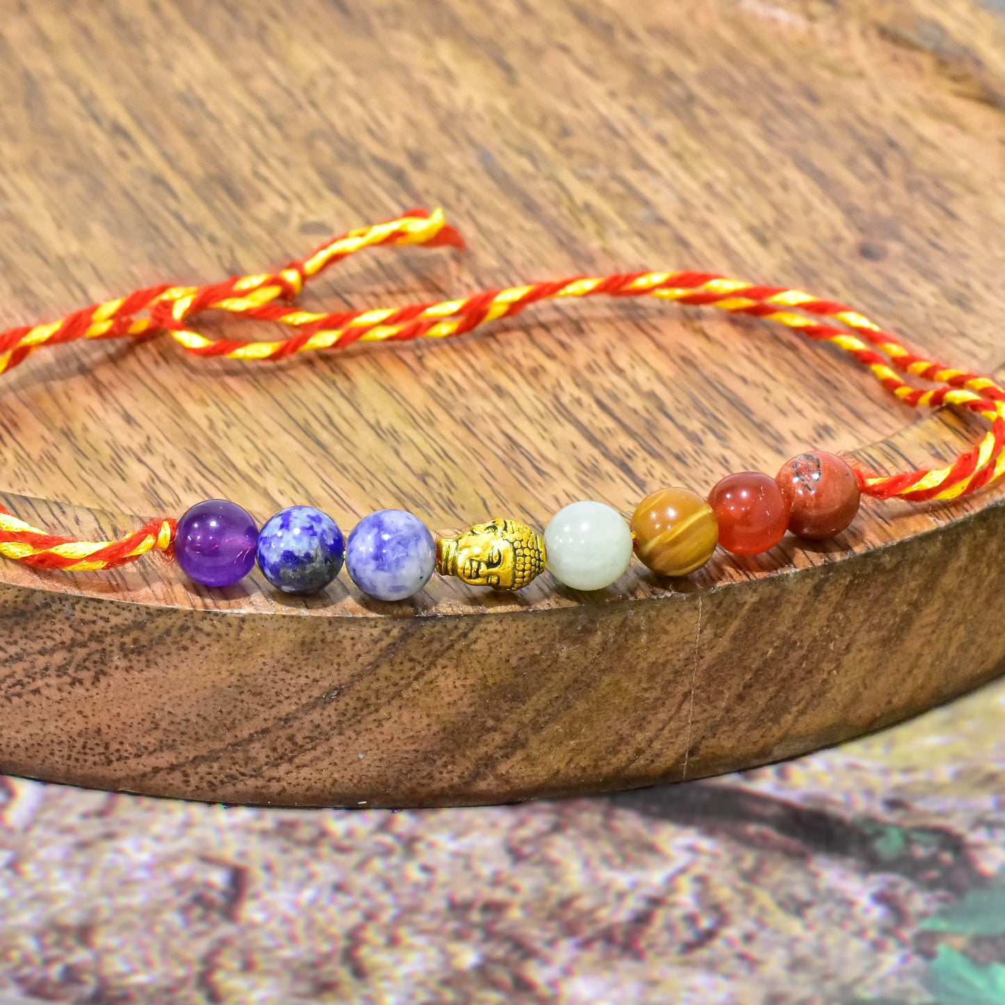 7 Chakra Rakhi With Buddha Charm